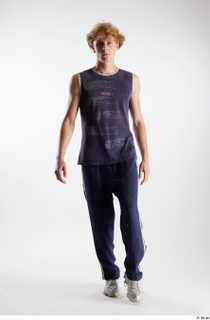 Urien  1 blue tank top blue track pants dressed…